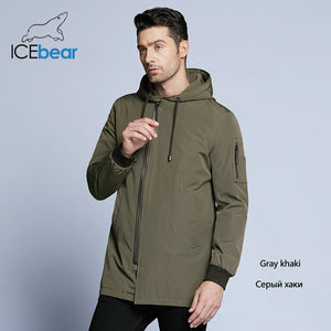 ICebear 2019 new autumn men's coat clothing fashion man jacket diagonal placket hooded design high quality clothing MWC18031D