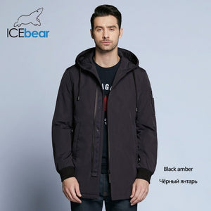 ICebear 2019 new autumn men's coat clothing fashion man jacket diagonal placket hooded design high quality clothing MWC18031D