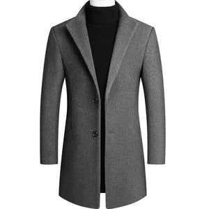 Boys Winter Black Coat Plus Size Woolen Blend Coat Male Long Windbreaker Jacket Thick Cotton Warm Men Jacket Mens Overcoat 4xl