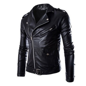 SHUJIN Brand Leather Jacket Men Autumn 2020 Casual Zipper Mens Motorcycle Leather Jacket Winter Male Slim Coat Plus Size 4XL