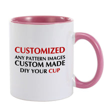 Load image into Gallery viewer, LIQU Personalized DIY photo coffee mug Multi color handle Milk Tea Cups with Custom Picture LOGO Text printing
