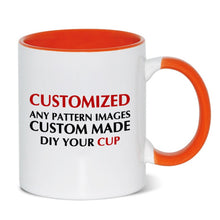 Load image into Gallery viewer, LIQU Personalized DIY photo coffee mug Multi color handle Milk Tea Cups with Custom Picture LOGO Text printing
