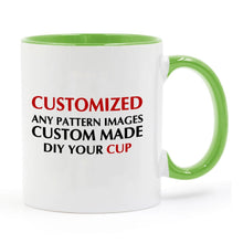 Load image into Gallery viewer, LIQU Personalized DIY photo coffee mug Multi color handle Milk Tea Cups with Custom Picture LOGO Text printing
