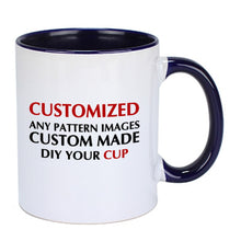 Load image into Gallery viewer, LIQU Personalized DIY photo coffee mug Multi color handle Milk Tea Cups with Custom Picture LOGO Text printing
