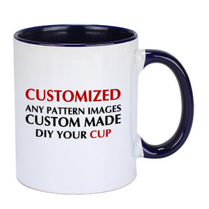 LIQU Personalized DIY photo coffee mug Multi color handle Milk Tea Cups with Custom Picture LOGO Text printing