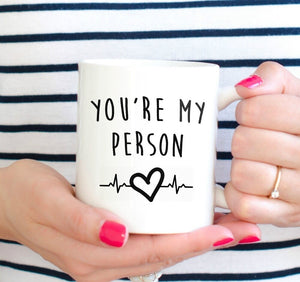 You're My Person Mug Greys Anatomy Mugs Coffee Wine Cups Whiskey Beer Ceramic Mugs