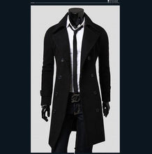 Load image into Gallery viewer, Aliexpress selling European style double breasted coat lengthened simple luxury wool coat male
