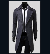 Load image into Gallery viewer, Aliexpress selling European style double breasted coat lengthened simple luxury wool coat male
