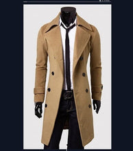 Load image into Gallery viewer, Aliexpress selling European style double breasted coat lengthened simple luxury wool coat male
